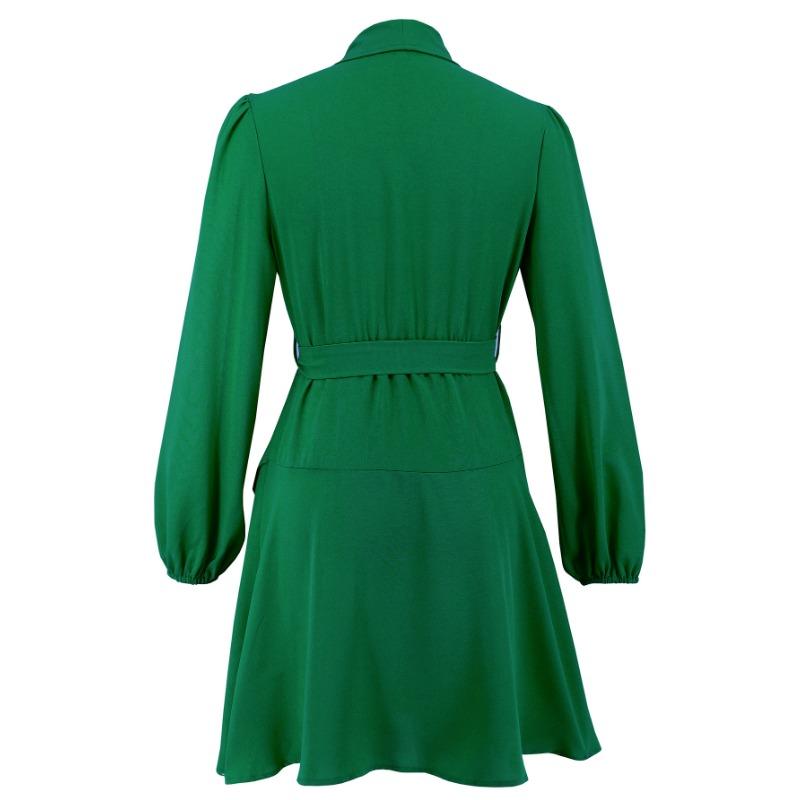 Women's Elegance Women's Long Sleeve Lapel Hemline Dress Dress