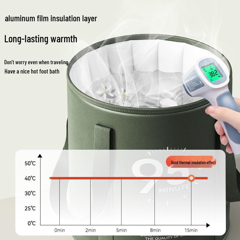 Portable Foldable Foot Bath Bag with Heat Preservation and Constant Temperature, Deep Over-the-Calf Design.