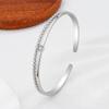 Fashion Geometric Double Layer Hollow Bead Bangle Micro Inlaid Diamonds 925 Sterling Silver Jewelry Opening Bracelets TYB633