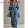 Casual Linen Pants Set For Women With Tie Details Spring Style