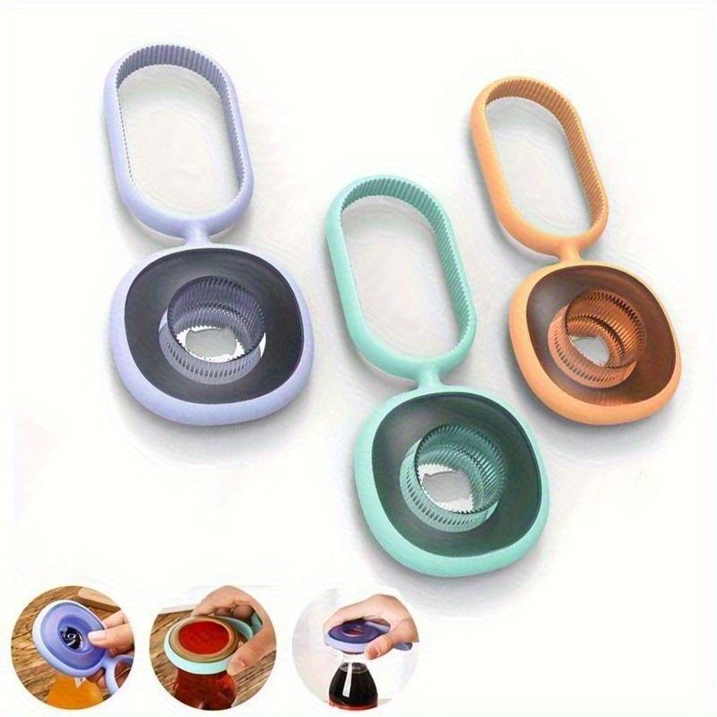 3ks Multifunkční silikonová sada otvíráků na plechovky a lahve, Snadné použití, Odolný plast s ergonomickou rukojetí, Vhodné na sodu, pivo a plechovky