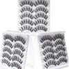 Yousheng 5 Pairs False Eyelashes All-match Natural Long 3D Mink Lashes Curling Fake Eye Lashes Makeup Tool for Party