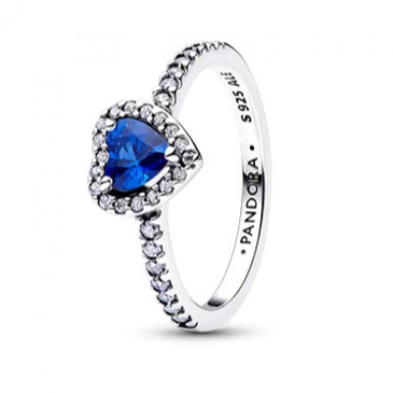 Pandora Elevated Princess Blue Heart Ring 198421c09