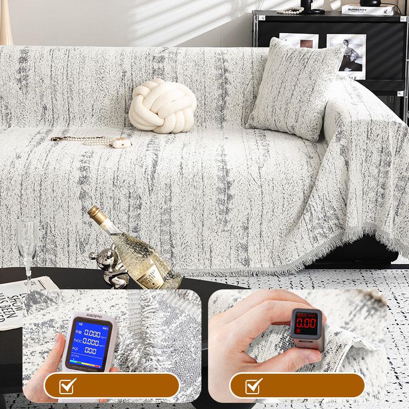 European Chenier Sofa Towel with Tassel Anti-Cat Scratching All-Cover Couch Blankets Soft Easy-Care Home Decor for Living Room