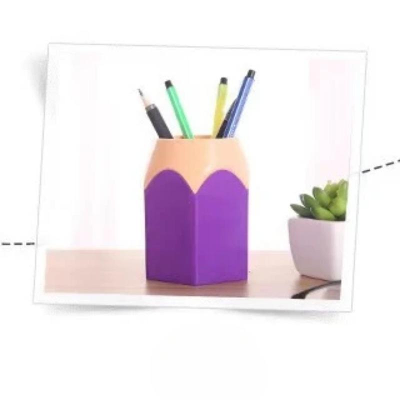 Creative Color Pencil Multifunctional Contrast Pen Holder Creative Student Stationery Desktop Storage Pen Holder