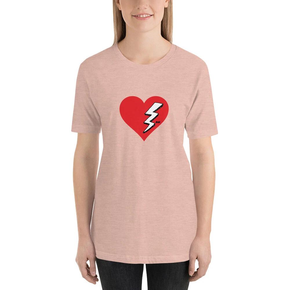 

E2K Lightning heart Unisex T-Shirt love loving hearts happy thunder struck 4XL