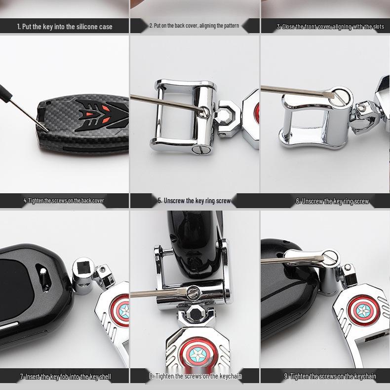 BYD Marvel Car Key Pouch - Fashionable Buckle Remote Shell & Personalized Decor