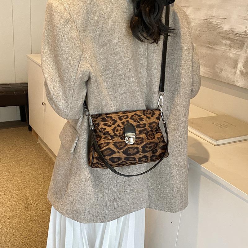Nischendesign Umhängetasche Damen Tasche strukturierte Schultertasche Damen neue Mode hochwertig Leopardenmuster Tasche