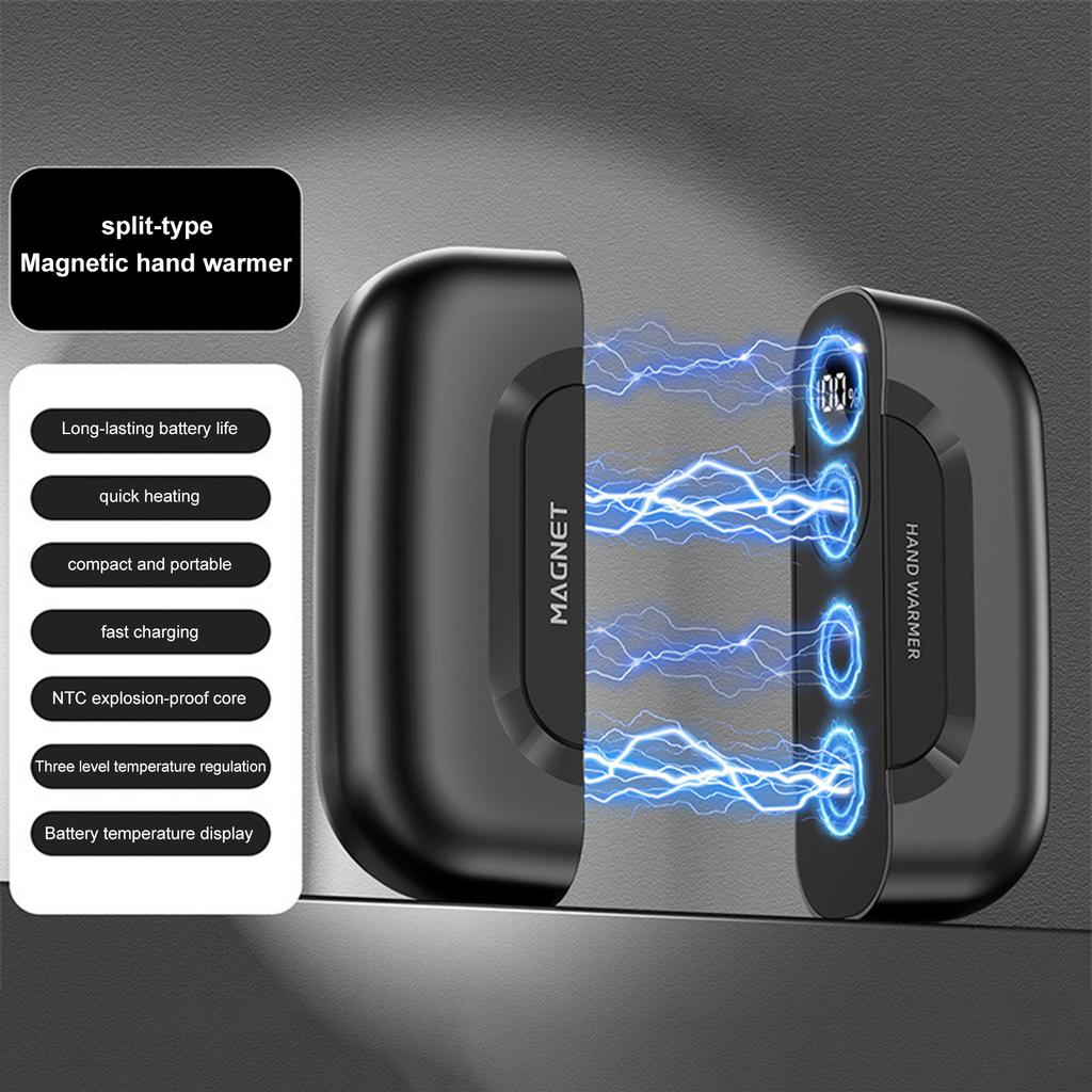 2-in-1 Handwärmer Wiederaufladbar 3 Heizstufen Magnetischer Elektrischer Handwärmer für Männer Frauen Jagdbedarf Camping Geschenk