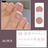 24PCS Pink Fake Toenails With Full Coverage Of Glossy Acrylic Glue Designed Flower Artificial Ssticks Suitable For Women's