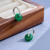 Yang Mi Grüne Chalcedon-Ohrringe Guofeng Premium Donut-Ohrringe S925 Sterling Silber Sicherheitsschnallen-Ohrringe