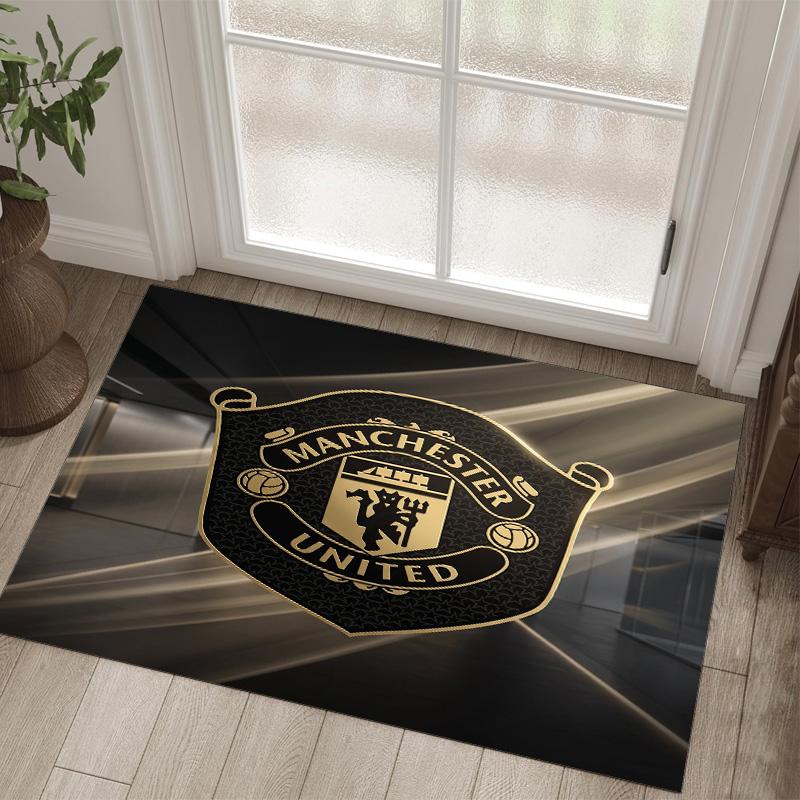 Manchester United FC Design Crystal Velvet Carpet Cozy Non?Slip Printed Rug For Bedroom Living Room Entrance