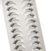 10 Pairs Natural 3d Mink Lashes Soft False Eyelashes Cross Messy Dense Eye Lashes Extension Makeup Faux Cils Cat Mini