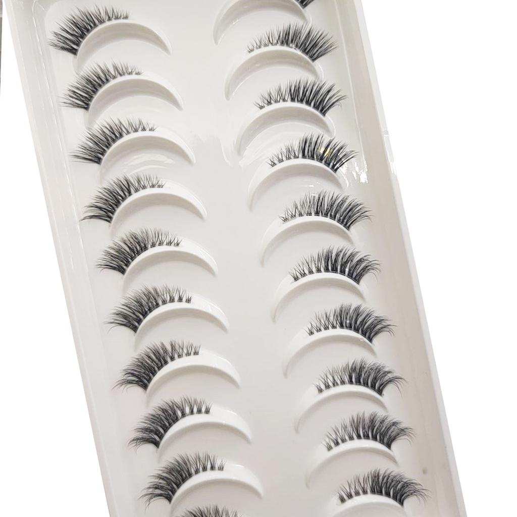 10 Pairs Natural 3d Mink Lashes Soft False Eyelashes Cross Messy Dense Eye Lashes Extension Makeup Faux Cils Cat Mini