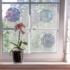GORGECRAFT 4 Styles Mandala Window Clings Non Adhesive Static Flower of Life Sliding Door Sticker Waterproof Spring Window Film Prevent Birds from