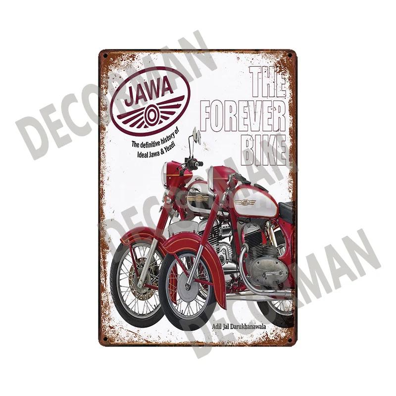 [ DecorMan]  JAWA BSA Motor Kovové Znamení Plakáty Vintage Malba Vlastní Klubová Dekorace LTA-1704 vintage dekor