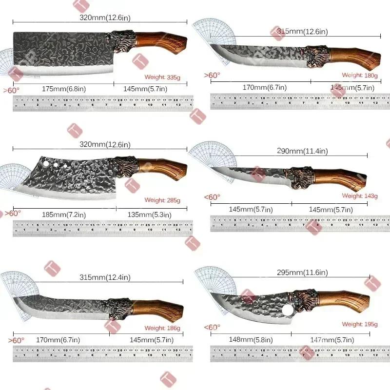 Kitchen Knife with Roll Bag Stainless Steel Butcher Slicing Knife Cooking BBQ Chef Knife Professional Forged Boning Knife