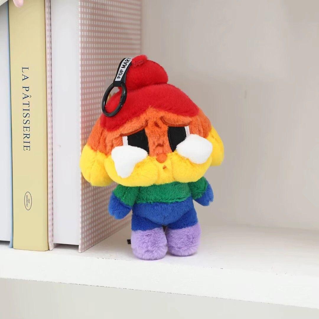 

Матовая кукла-плакса «Радуга» с пузырями, плюшевая кукла, подвеска для сумки-куклы, брелок, кольцо, подарок, для женщин rainbow