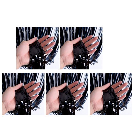 Sparkling Foil Fringe Curtains 1x2m Metallic Streamer Backdrop for Wedding