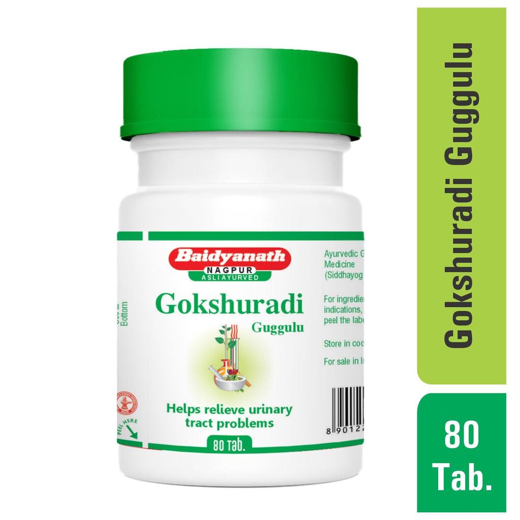 Baidyanath Gokshuradi Guggulu Herbal Tablets 80 Tabs X Pack of 2 for Urinary Comfort and Wellness