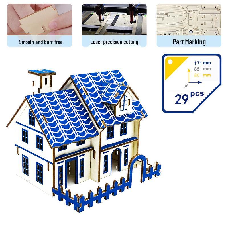 DIY 3D Wooden Building Puzzle - Children's Educational Assembly Toy
