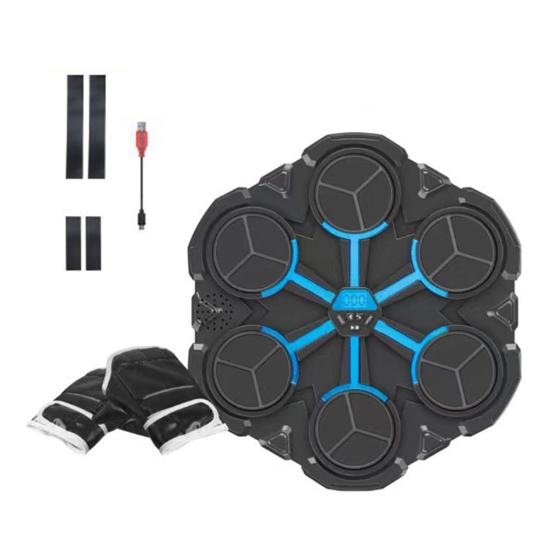 Máquina de Boxeo Musical Montada en la Pared Objetivo de Boxeo Compatible con Bluetooth con Modos de Contador de Golpes LED Entrenador Electrónico de Boxeo Ajustable Almohadilla de Golpeo