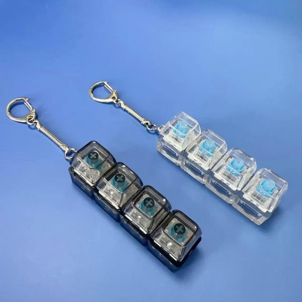 4-Key Russian Strip Popular Mechanical Keyboard Combination Shaft Tester Decompression Toy Keychain Bag Pendant