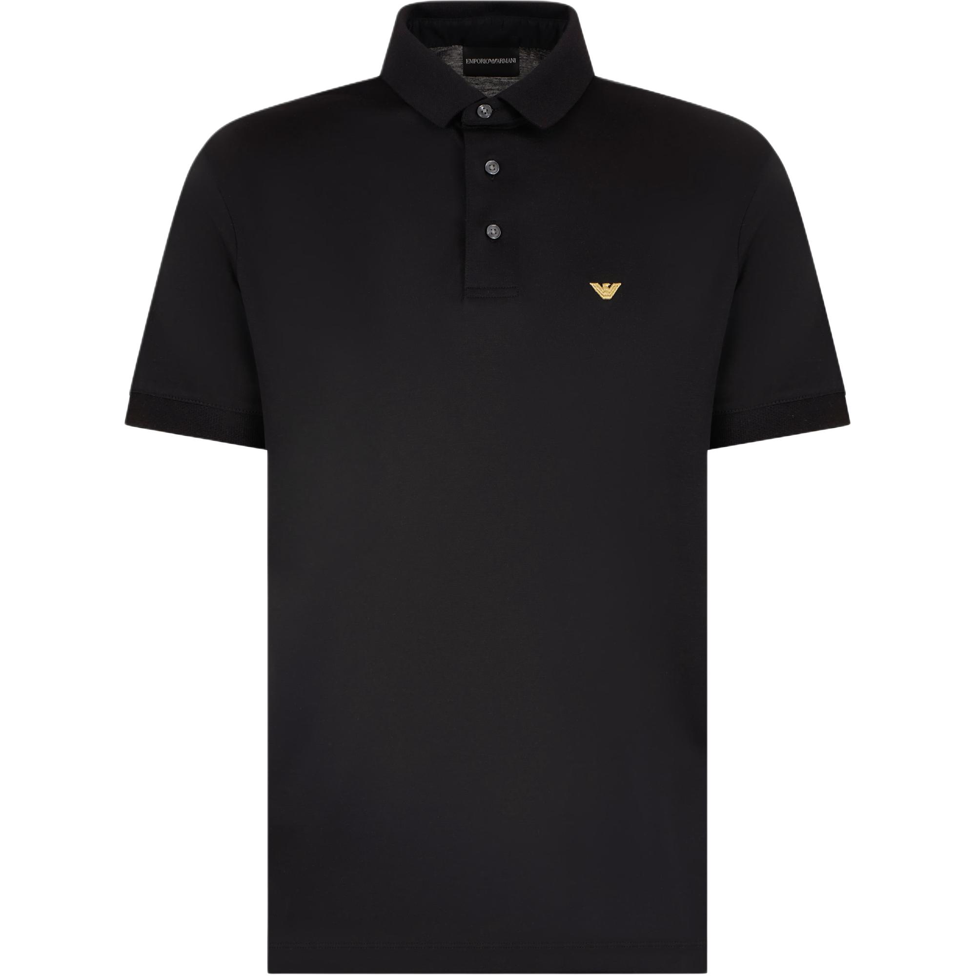 

Emporio Armani Solid Color Polo Collar Logo Short Sleeve Polo Shirt Men tops Black EM001704-AF10017-MC184 XL
