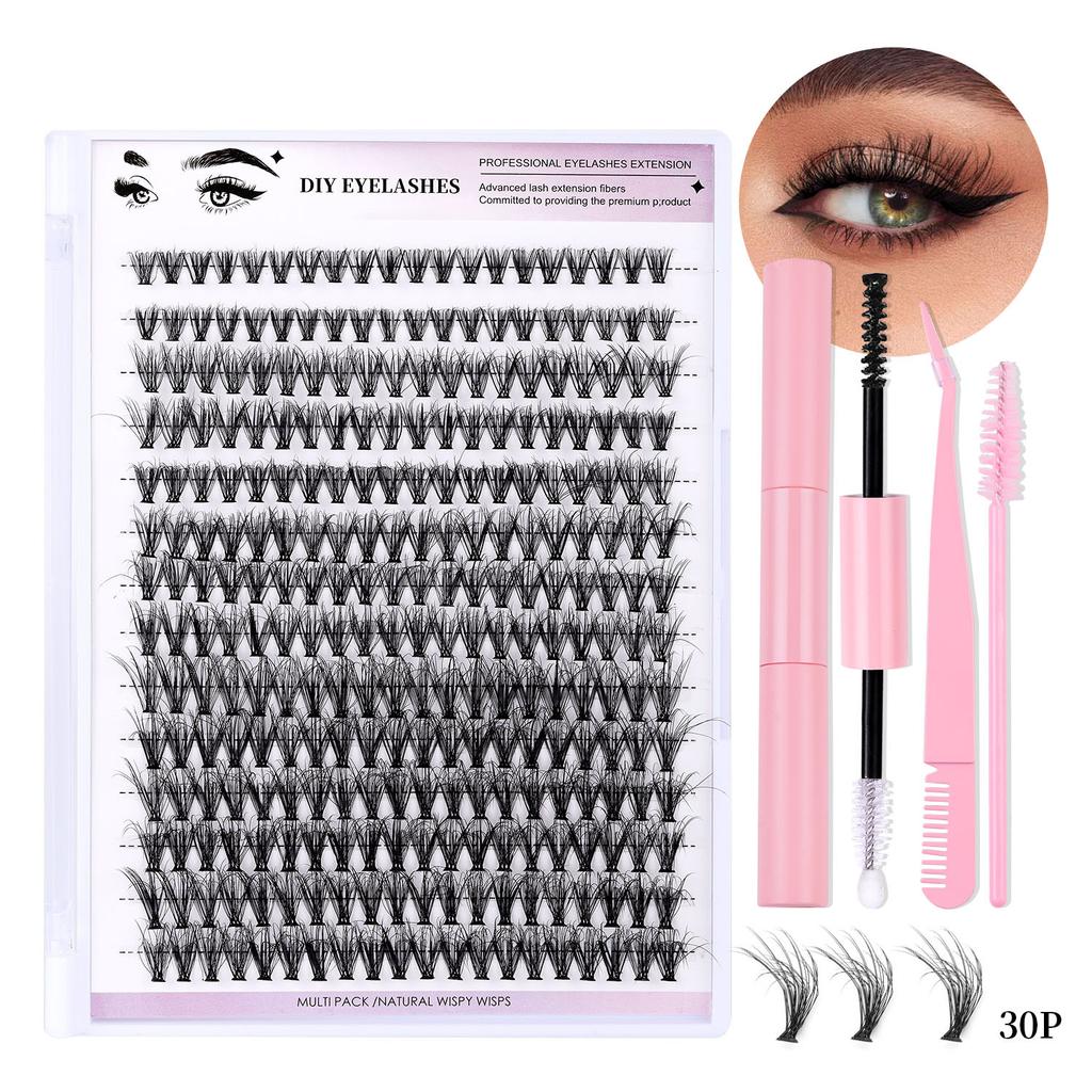 Diy Segmented Fried Hair Single Cluster False Eyelashes 14 Rows Large Capacity Daily Makeup