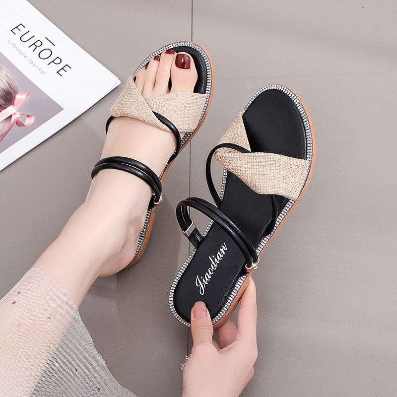 Summer Sandals Women 2025 New Wear Flat Bottom Soft Bottom Fashion Fairy Style Versatile One Shoe Two Wear Female Cool Slippers