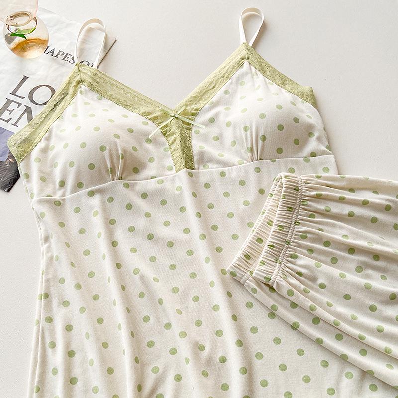 Polka Dot Women's V-Neck Modal Camisole & Shorts Pajama Set
