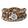 Natürlicher Stein Handgewebtes Armband Damen Bohemian Mehrschichtiges Wickel-Handseil Tigerauge Stein Armband.