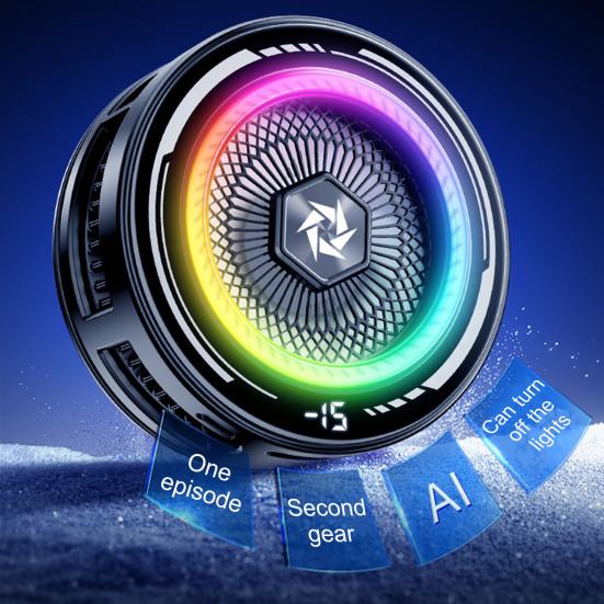 Phone Cooling Fan for Gaming Live Streaming Magnetic Cellphone Radiator with RGB Lights Universal Mobile Phone Cooling Fan for Phone Tablets