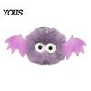 Funny Bag Decoration Halloween Bat Plush Keychain, Cute Devil Furry Pendant for Stylish Animal Print Keys, Vintage Silver Alloy Key Ring, Spooky Party