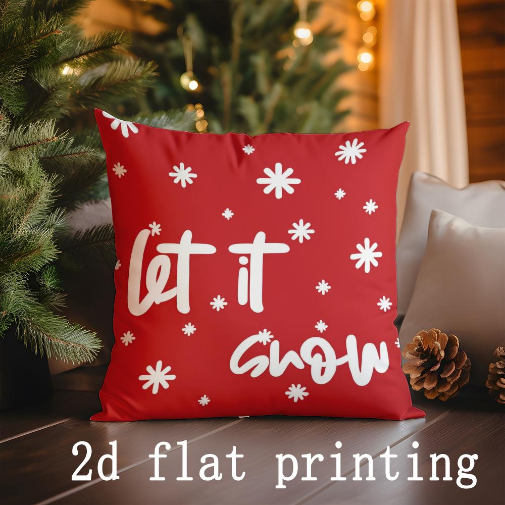 Home Decor Christmas-themed Snow and Tree Pillow Covers Pattern Cushion Cover Suitable for Sofa Bedroom Car Pillow Cover