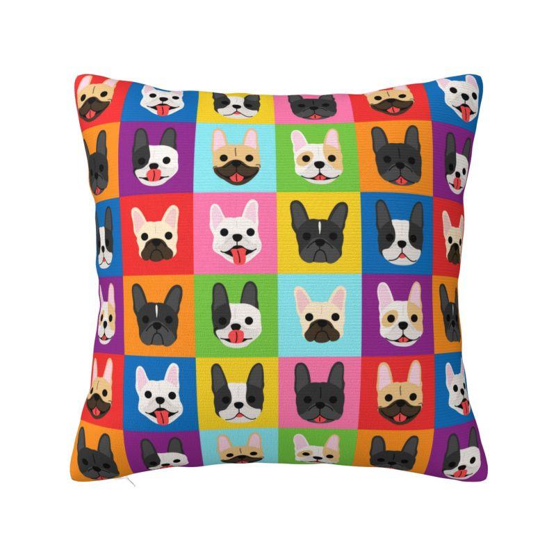 French Bulldog Faces Cushion Cover cm Soft Frenchies Dog Pet Gift Throw Pillow Case Home Decor Sofa Chair Pillowslip 30x30cm