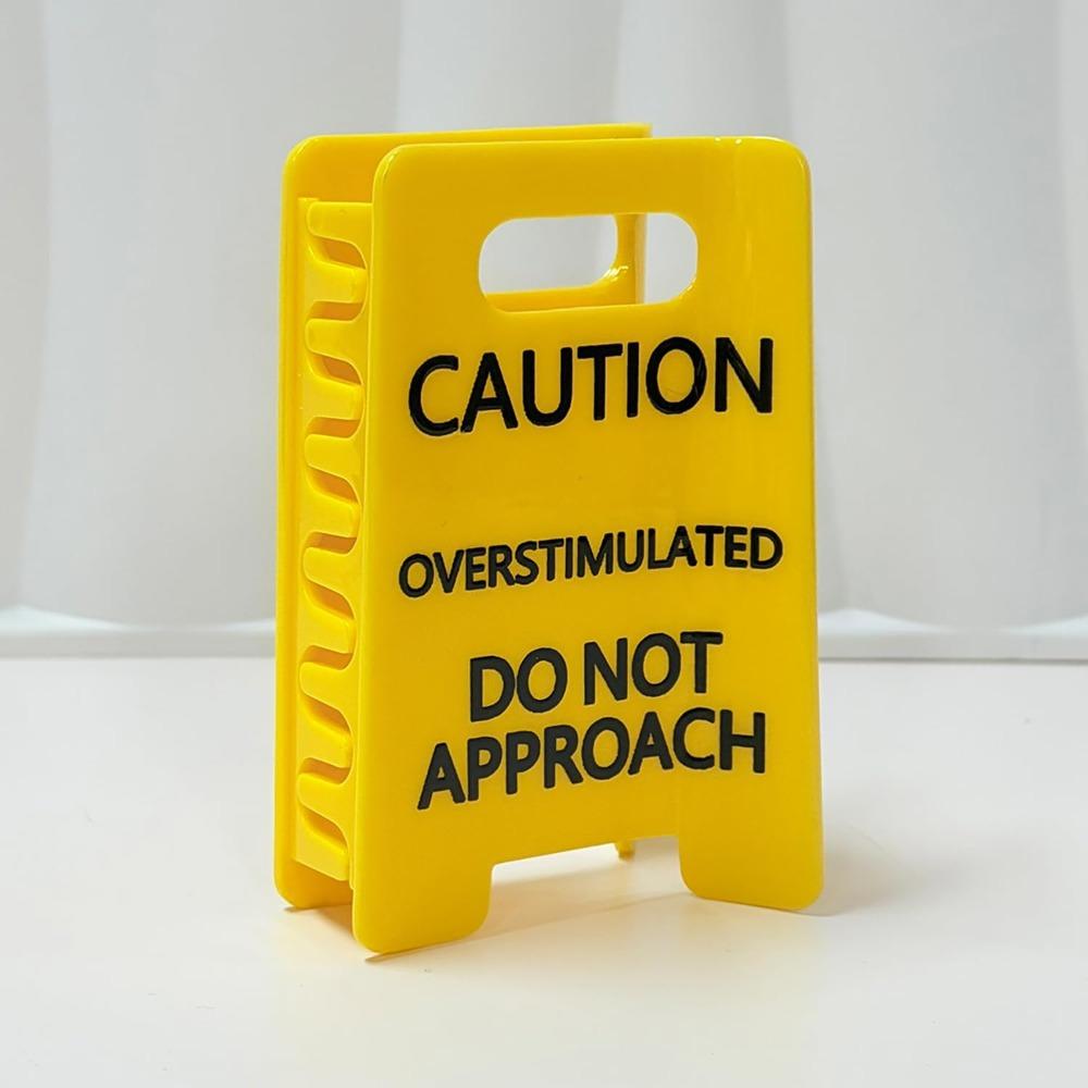 1pc Creative Funny Shark Clip Caution Overstimulated Desk Sign Hair Claw Office Home Ornament Ladies Headwear Hair Clip