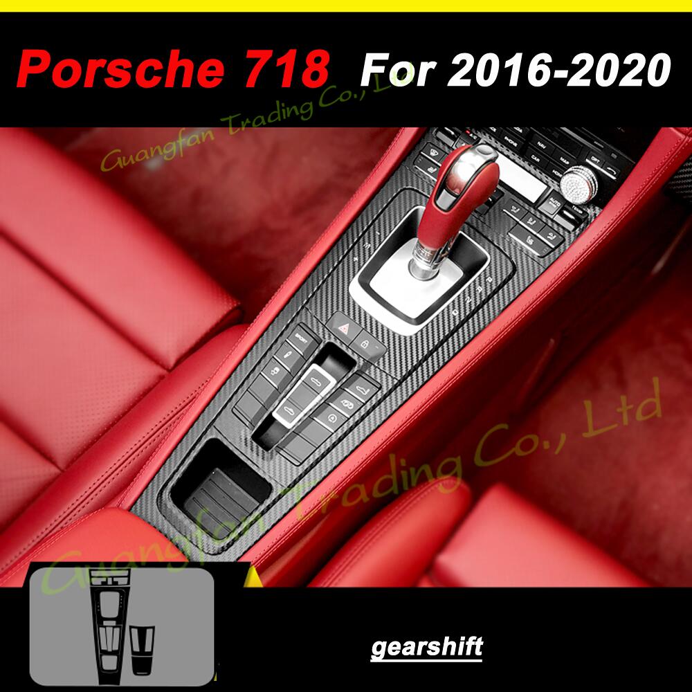For Porsche 718 2016- Car-Styling 3D5D Carbon Fiber Car Interior Center Console Color Molding Sticker Decals Part Accessorie