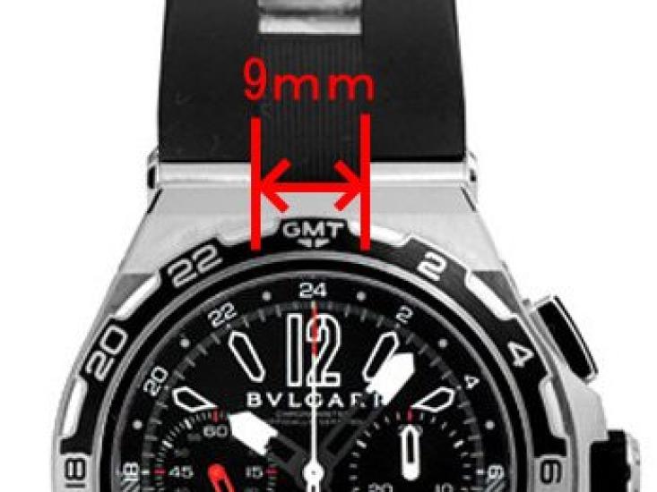 King Watch Parts Kompatibel med Bulgari Aftermarket Gummiband för Diagono 26mm [Import Original] - - DP45, Svart,