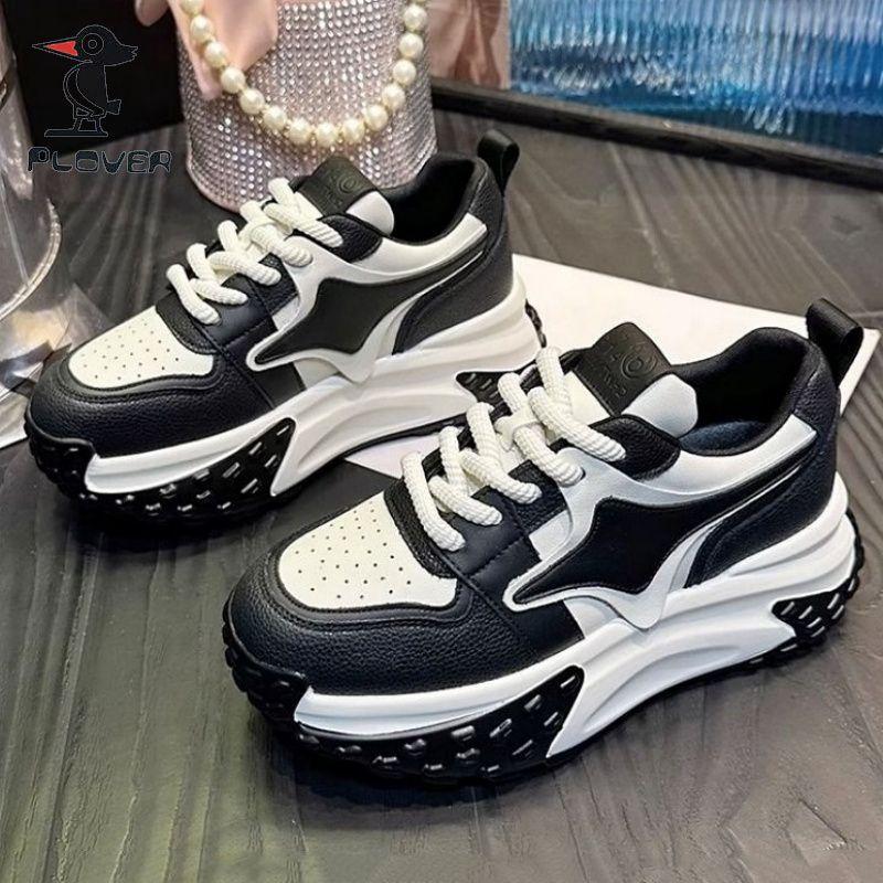 

PVER spring inner height increase thick sole women s spring casual shoes color matching women s shoes 35 чорний