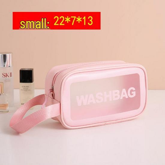 Large Capacity Transparent PU Travel Makeup Bag – Customizable Logo