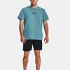 Under Armour Letter Logo Print Crew Neck Sports Tee Men Tops Static-Blue 1376837-400