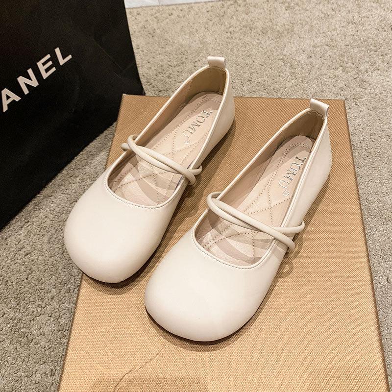 Evening Breeze Gentle Soft Sole Mary Jane Single Shoes  Summer New Retro Shallow Mouth Versatile Lazy Bean Shoes