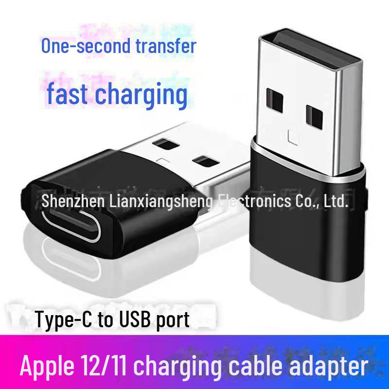 Adaptor de încărcare Apple: Convertor Baterie Externă iPhone 12, 11 Pro Max Tip-C la USB