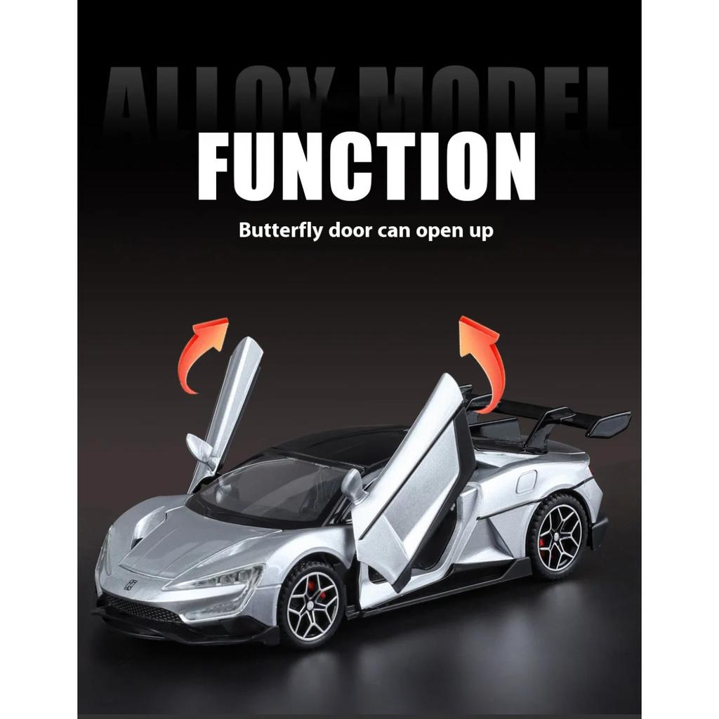 Simulation 1/32 BYD YANGWANG - U9 Alloy Car Model, Game Vehicle Birthday Gift with Sound and Light Children's Toy Car Boy