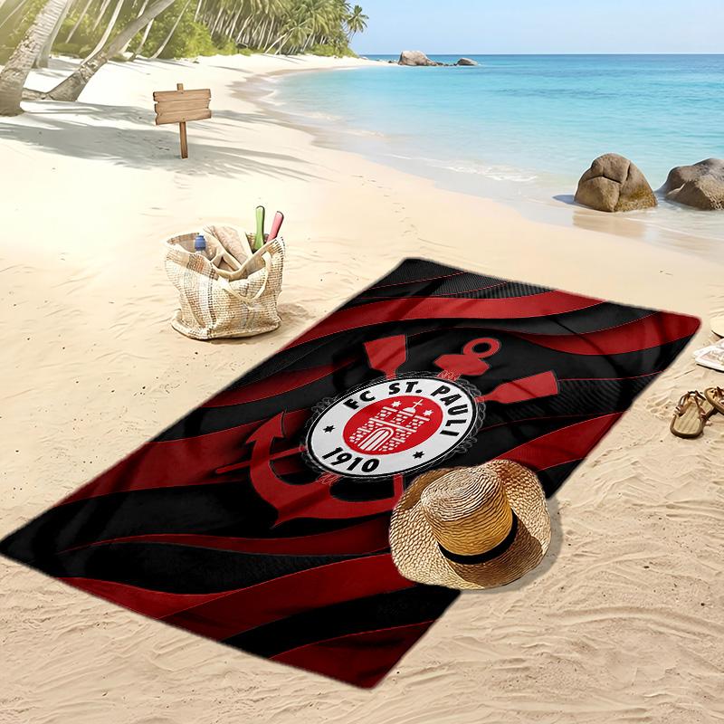 FC St. Pauli Football Print Beach Towel, Large Soft Quick Dry Towel for Beach Camping Swimming