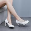 Ladies Lace High Heels Fashion Single Shoes Wedding Shoes Thin High Heels Elegant Bridal Footwear for Women