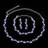 Silver Plated Rhinestone Bridal Necklace & Earrings Set
