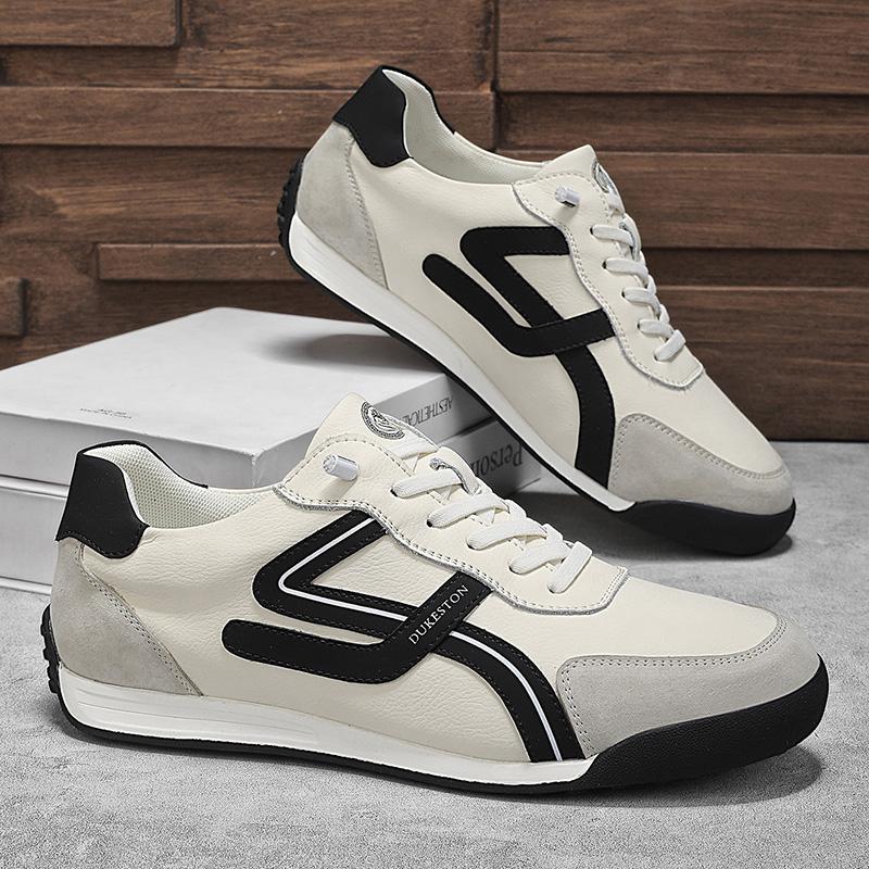 Fashion Fashion Leather Sneakers Men Casual Walking Trainers Breathable Comfortable Sports Shoes Lace-up Male Treking Footwear Trainers