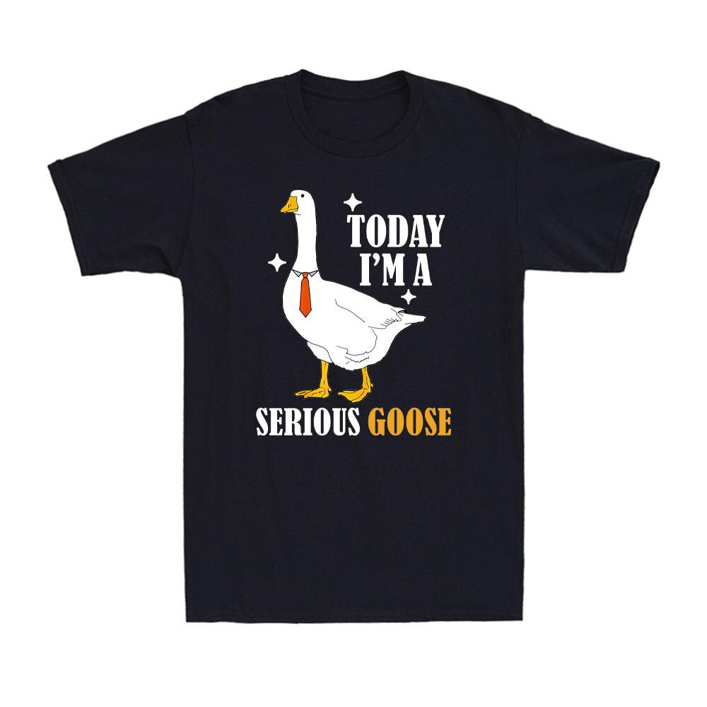 Today I m A Serious Goose Funny Business Goose Sporting Tie Men s T-Shirt M
